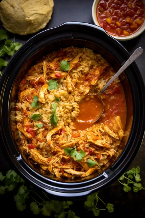 Slow Cooker Taco Chicken & Rice - That Oven Feelin
