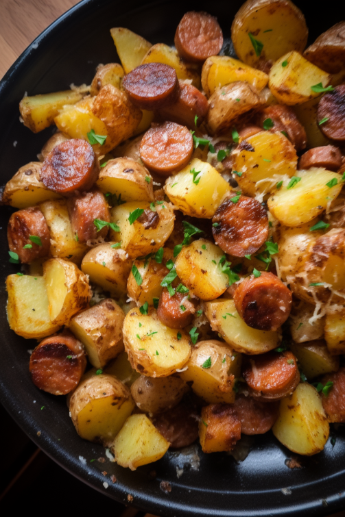 Southern Fried Potatoes & Sausage - That Oven Feelin