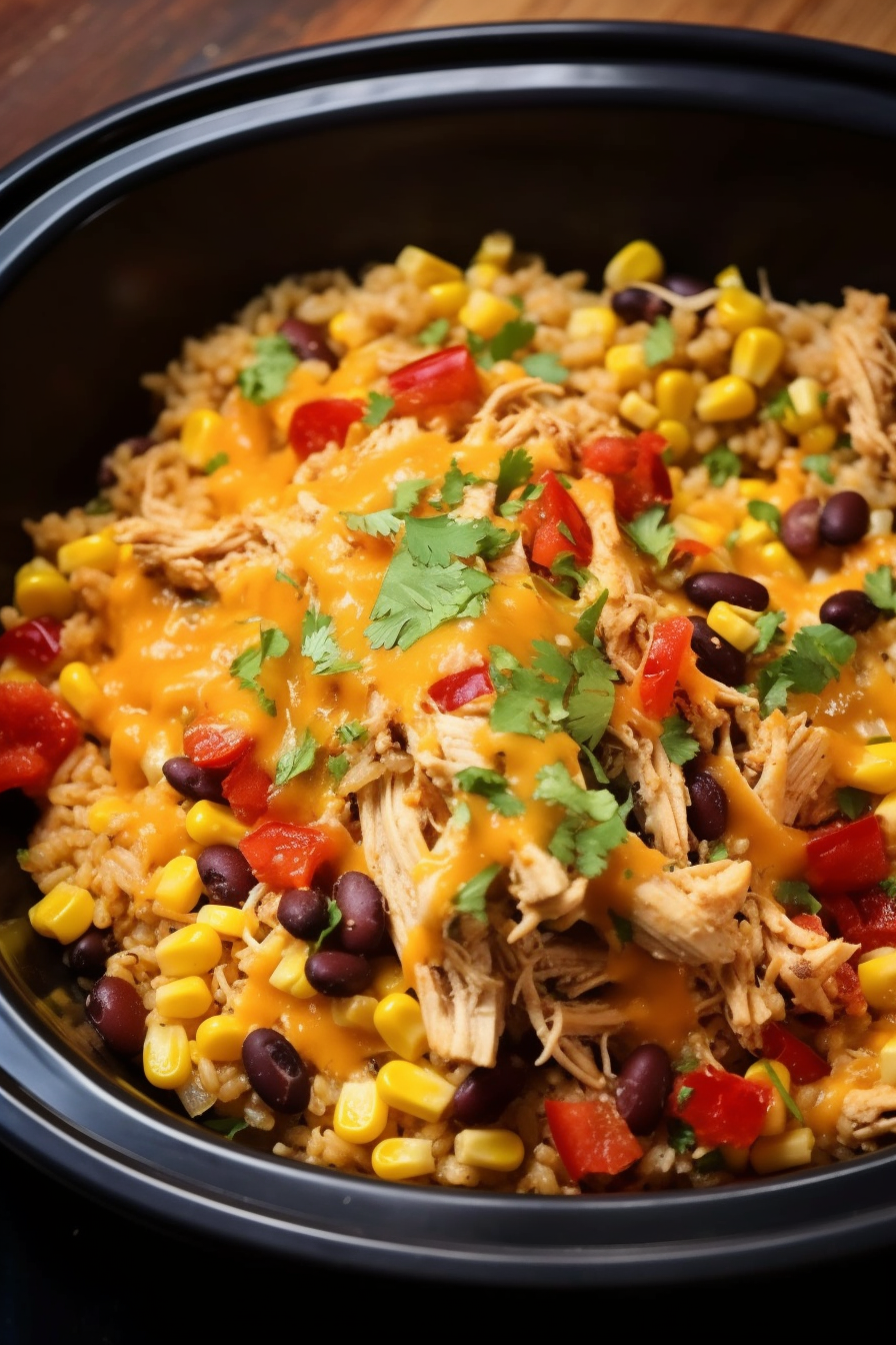 Southwest Crock pot Chicken and Rice - That Oven Feelin