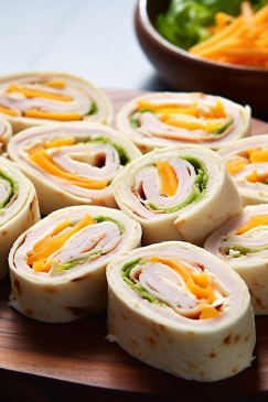 Turkey Cheddar Lunch Roll Ups - That Oven Feelin