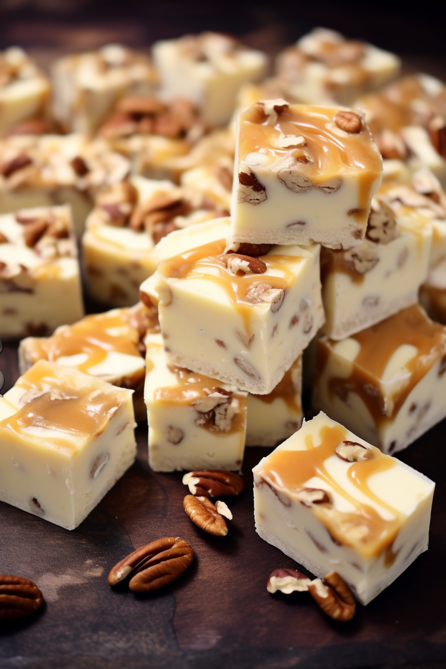 White Chocolate Caramel Pecan Fudge