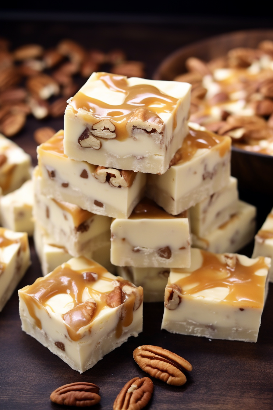 White Chocolate Caramel Pecan Fudge