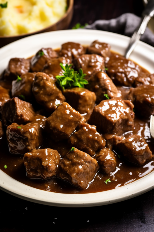 Beef Tips and Gravy - That Oven Feelin