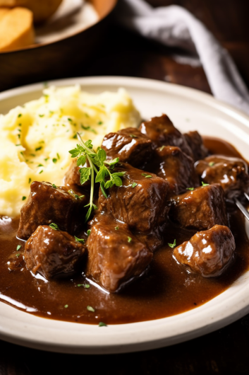 Beef Tips and Gravy - That Oven Feelin