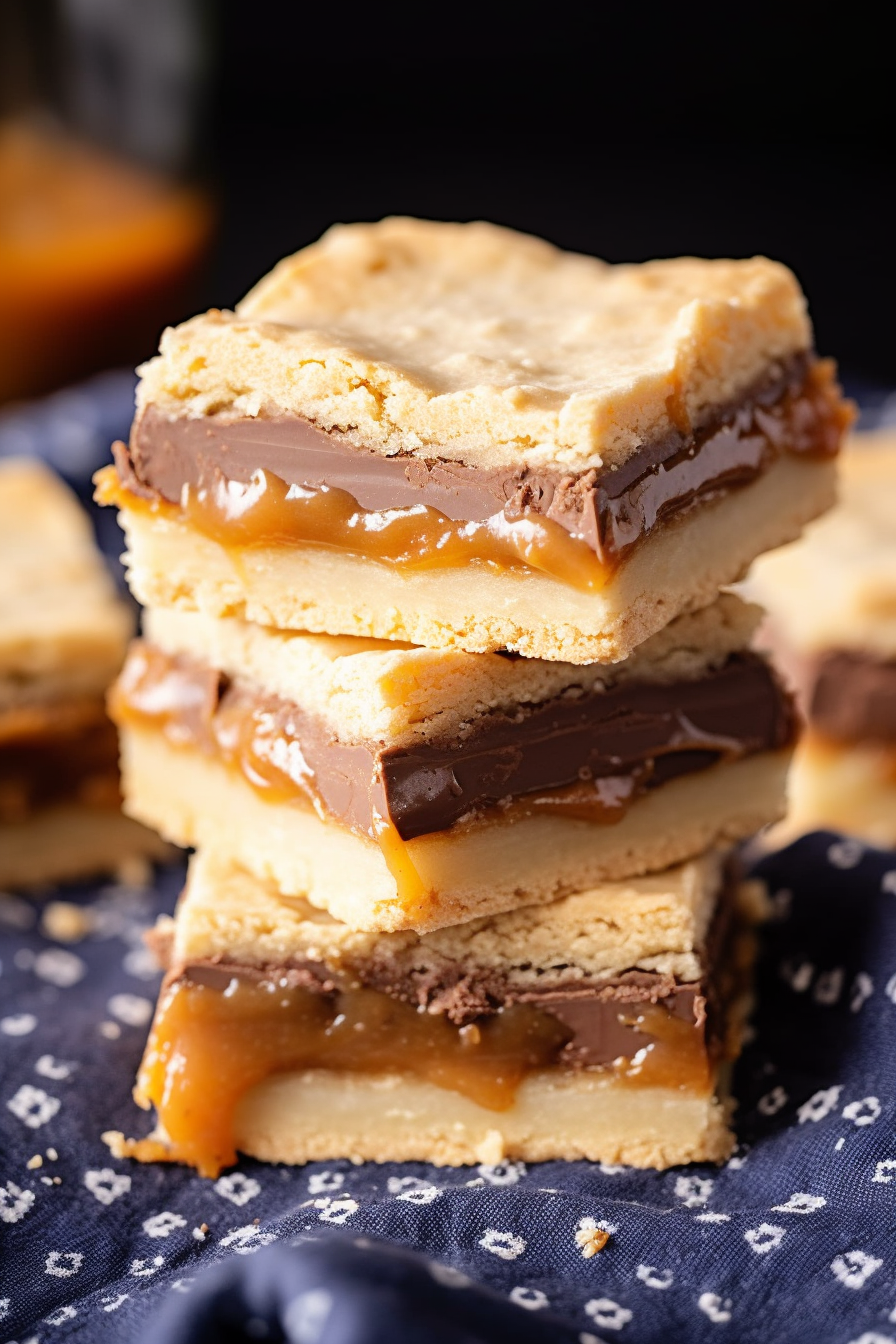 Barres chocolatées caramel shortbread 