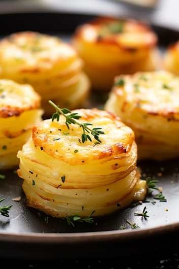 Mini Stacked Potato Gratins With Cheese - That Oven Feelin