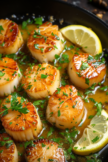 Garlic Lemon Butter Seared Scallops - That Oven Feelin