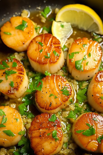 Garlic Lemon Butter Seared Scallops - That Oven Feelin