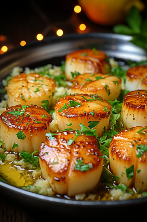 Garlic Lemon Butter Seared Scallops - That Oven Feelin