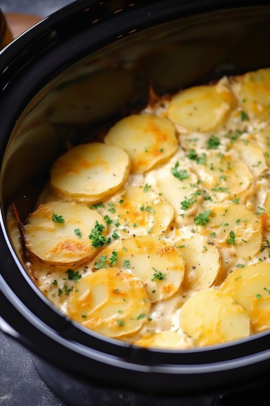 Slow Cooker Scalloped Potatoes - That Oven Feelin