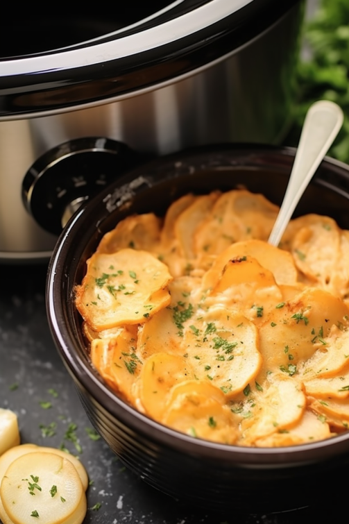 Slow Cooker Scalloped Potatoes - That Oven Feelin