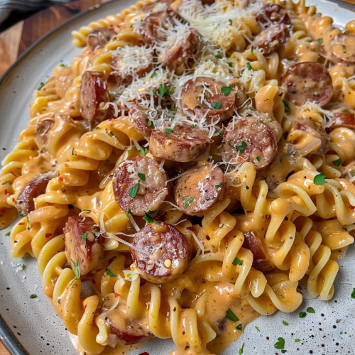 Creamy Smoked Sausage Pasta - That Oven Feelin