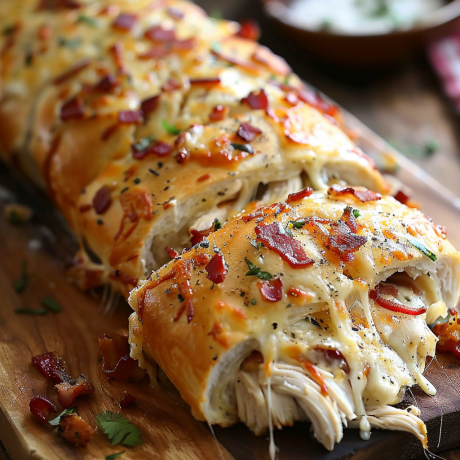 Chicken Bacon Ranch Stromboli - That Oven Feelin