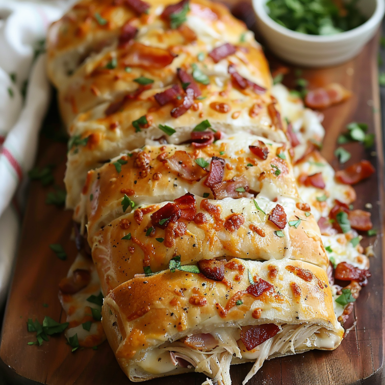 Chicken Bacon Ranch Stromboli - That Oven Feelin