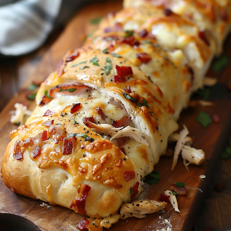 Chicken Bacon Ranch Stromboli - That Oven Feelin