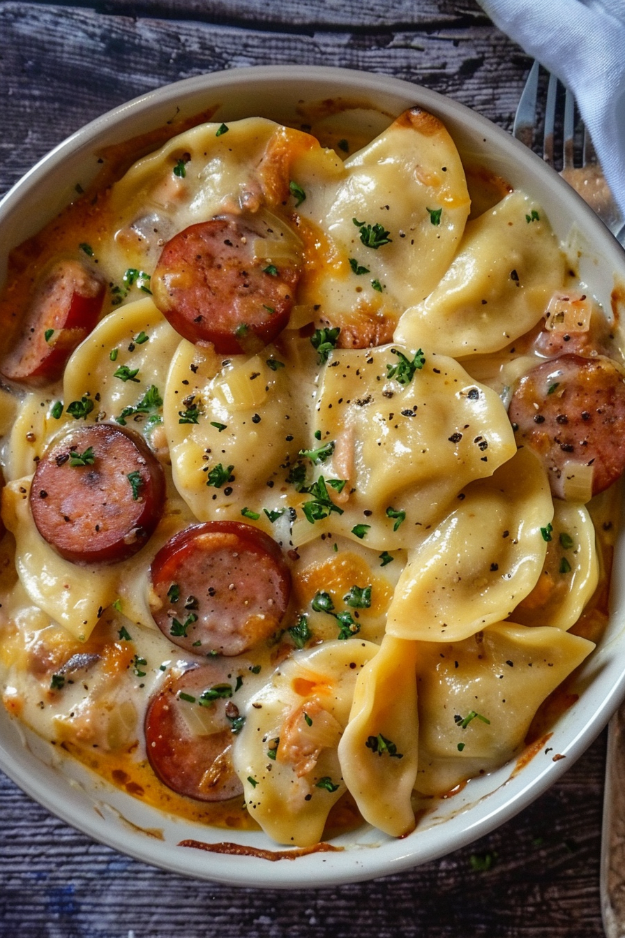 Crockpot Pierogi Casserole With Kielbasa That Oven Feelin