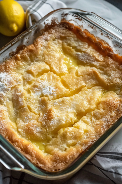 Lemon Cream Cheese Dump Cake - That Oven Feelin