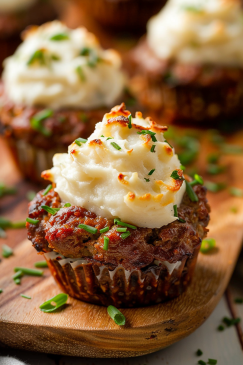 Meatloaf Cupcakes with Whipped Potato Topping - That Oven Feelin