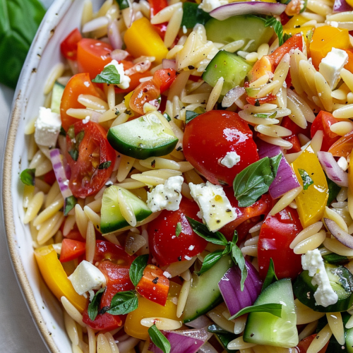 Rainbow Orzo Salad