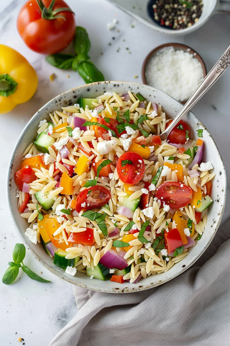 Rainbow Orzo Salad