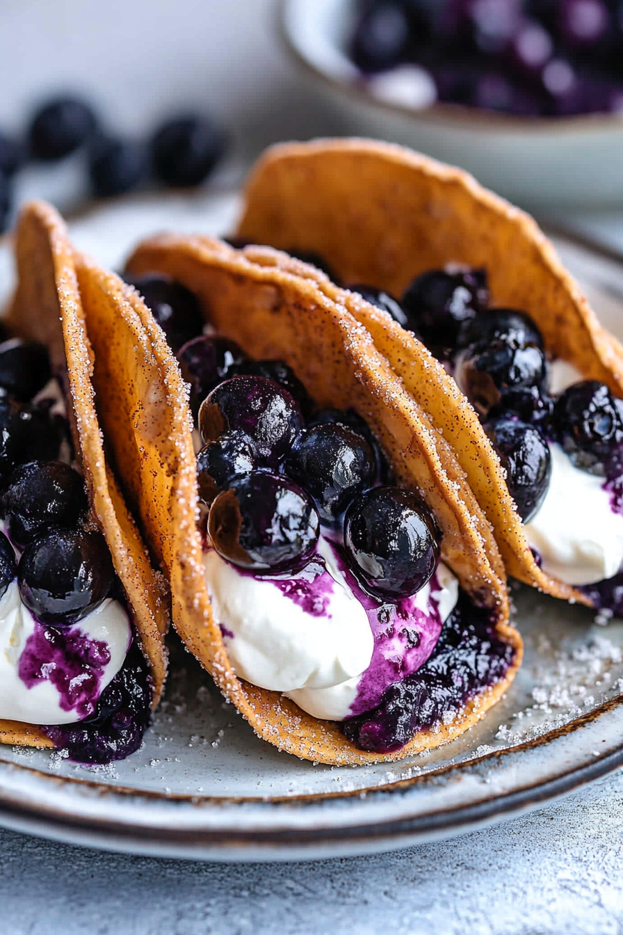 Blueberry Cheesecake Tacos