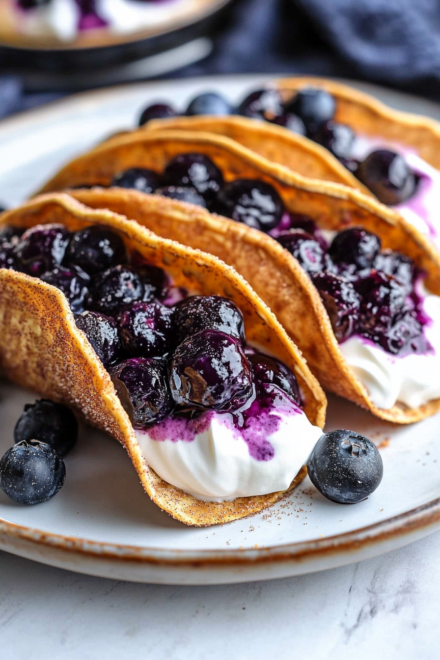 Blueberry Cheesecake Tacos