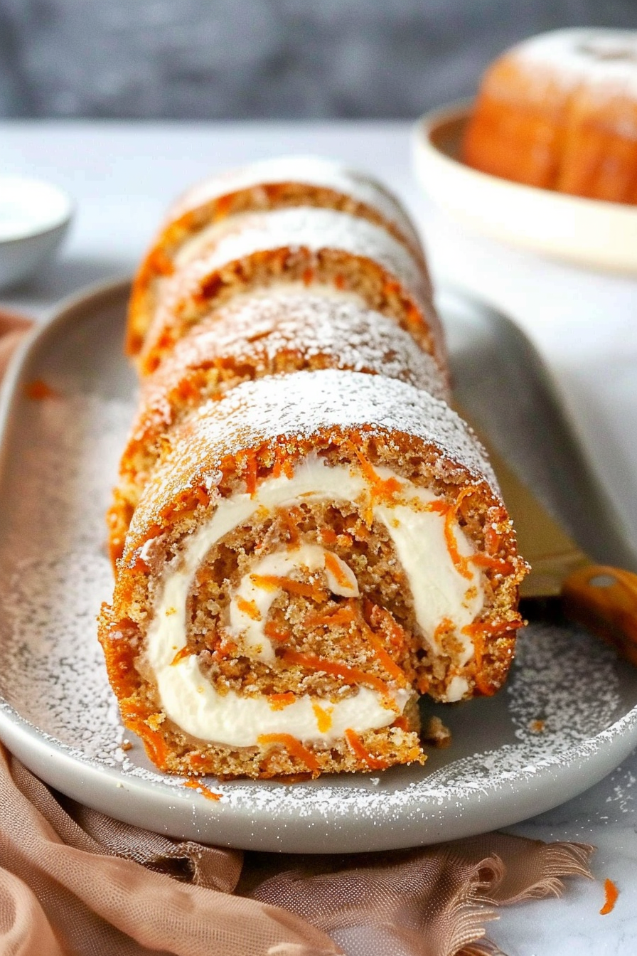 Carrot Cake Roll with Cream Cheese Frosting Filling