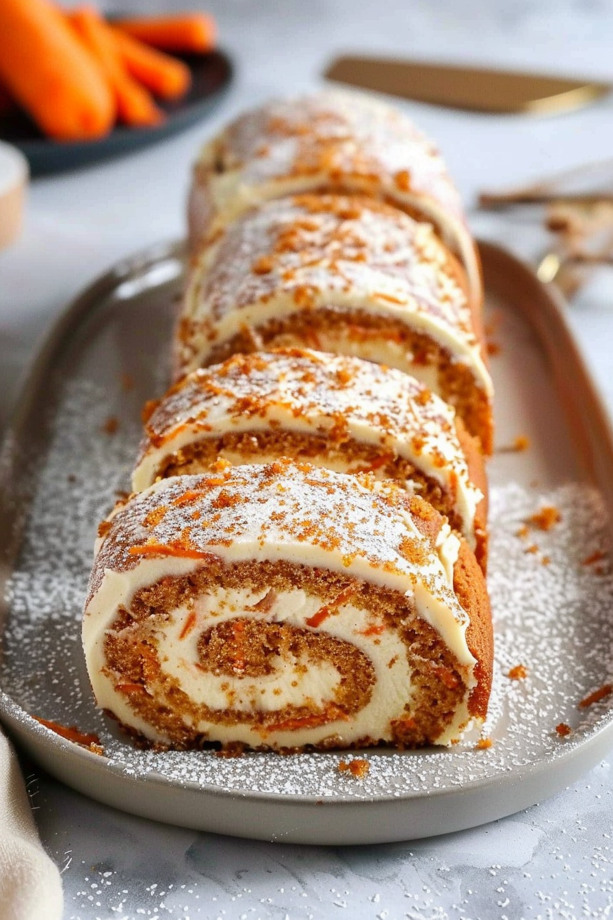 Carrot Cake Roll with Cream Cheese Frosting Filling