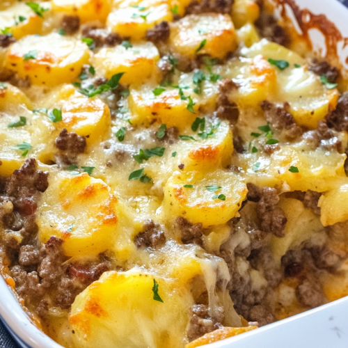 Cheesy Hamburger Potato Casserole