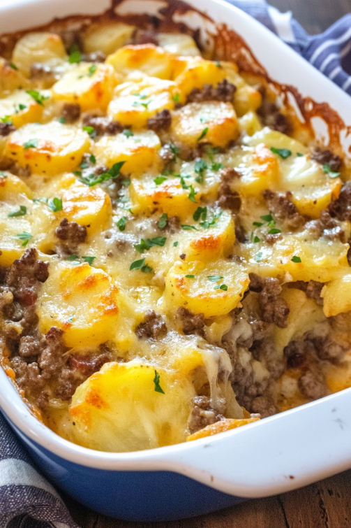 Cheesy Hamburger Potato Casserole