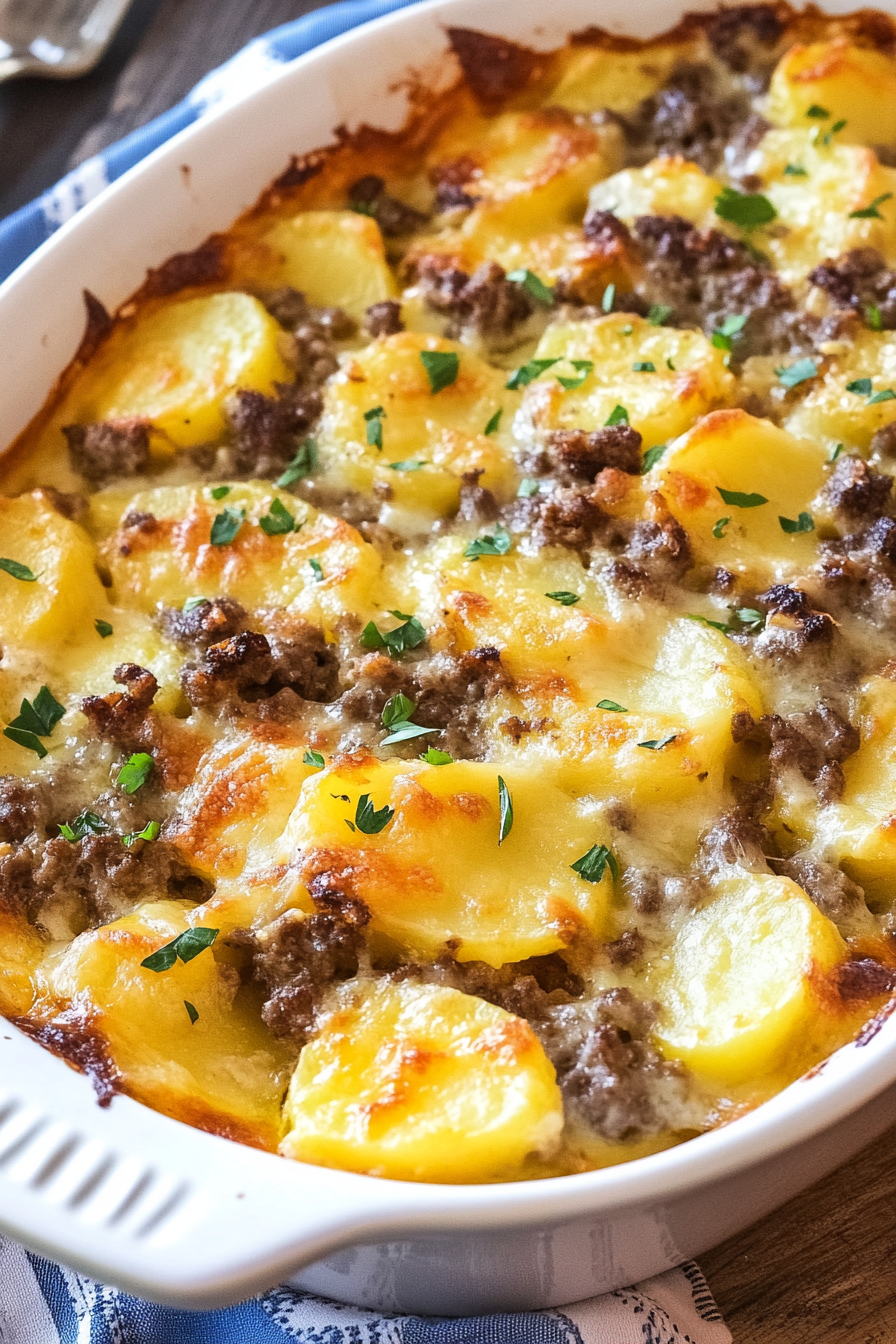 Cheesy Hamburger Potato Casserole