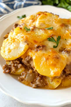 Cheesy Hamburger Potato Casserole - That Oven Feelin