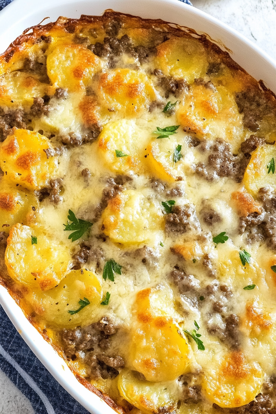 Cheesy Hamburger Potato Casserole