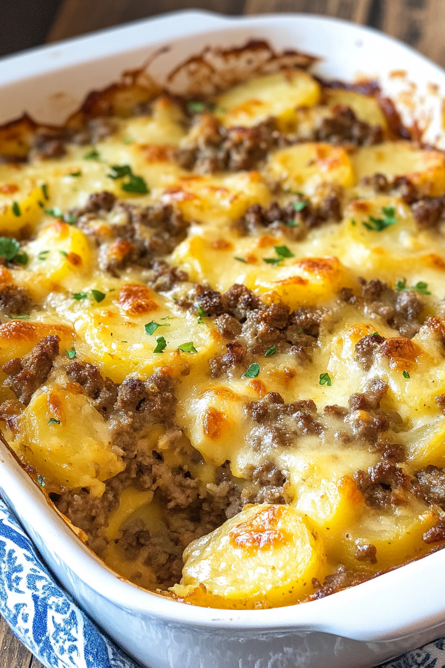 Cheesy Hamburger Potato Casserole