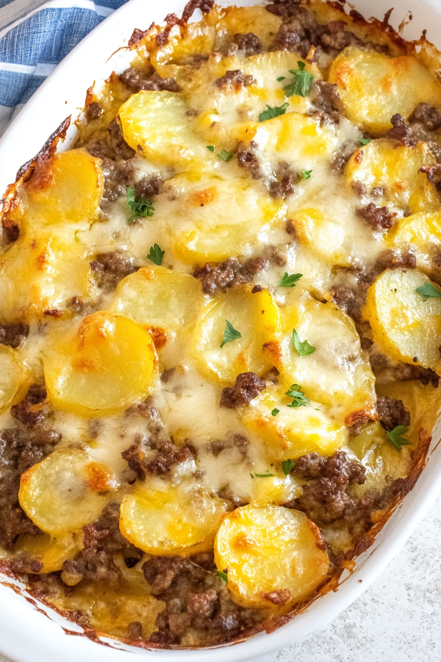 Cheesy Hamburger Potato Casserole