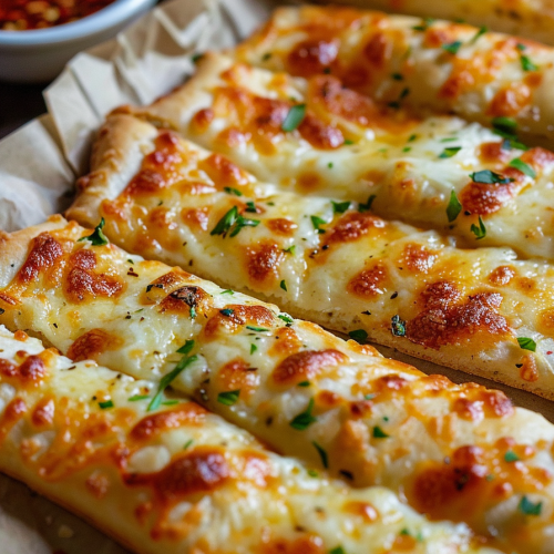 Homemade Cheesy Garlic Breadsticks