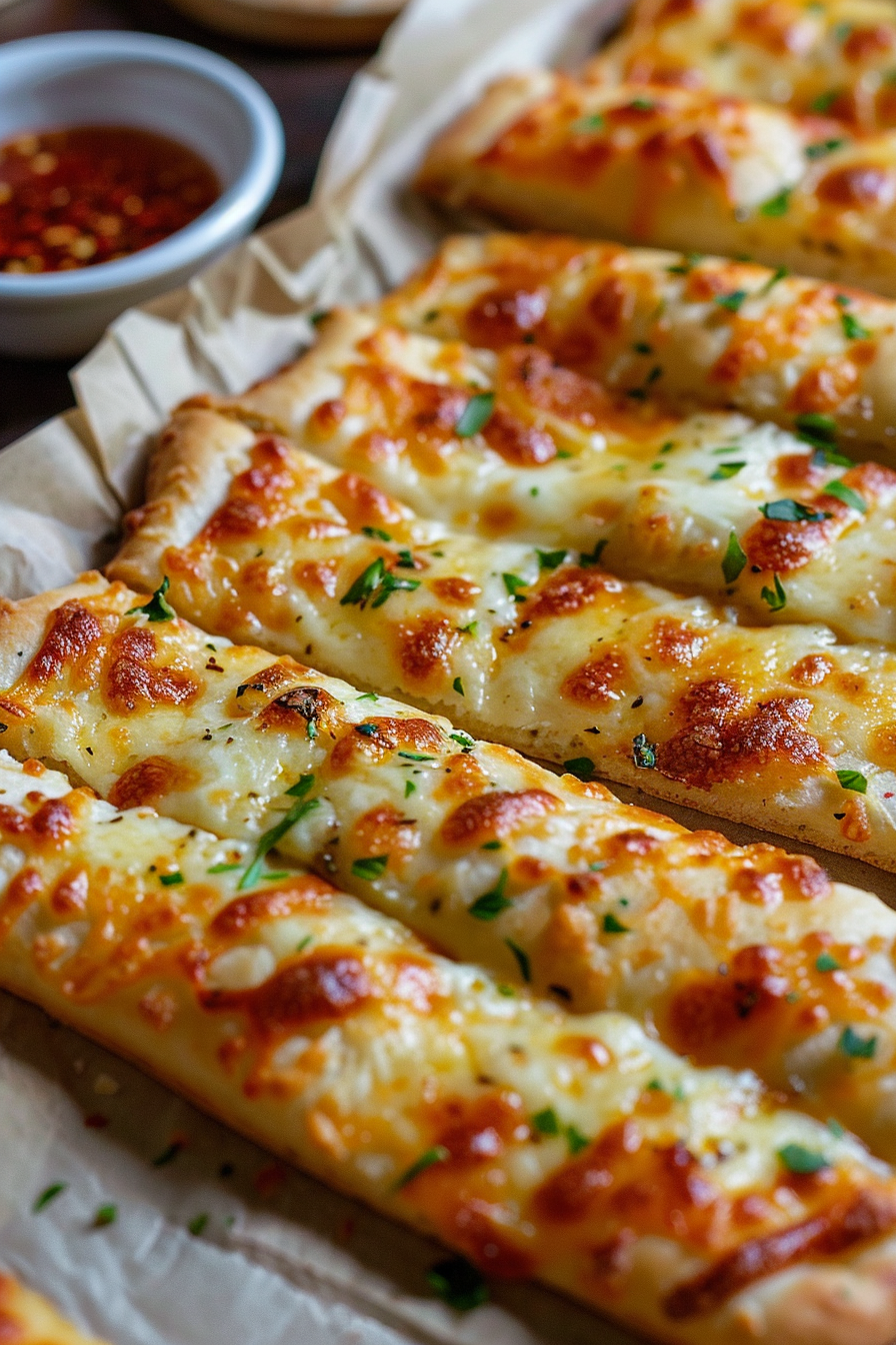 Homemade Cheesy Garlic Breadsticks