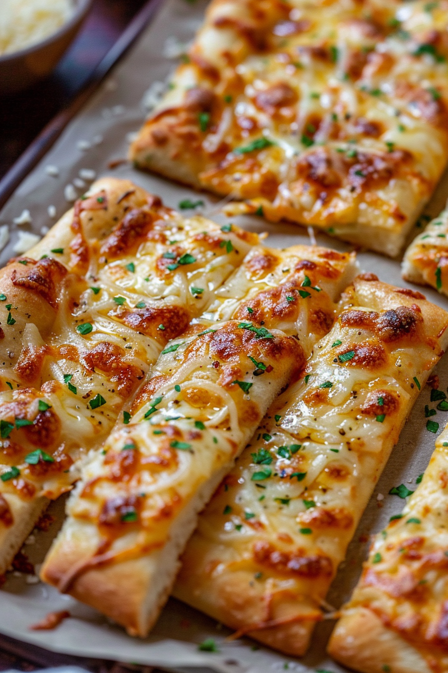 Homemade Cheesy Garlic Breadsticks