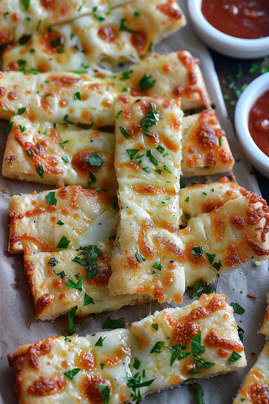 Homemade Cheesy Garlic Breadsticks