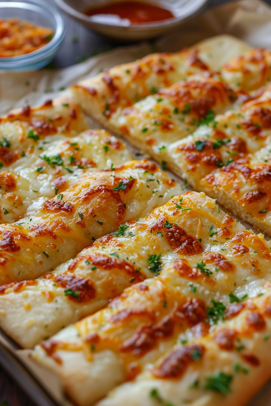 Homemade Cheesy Garlic Breadsticks