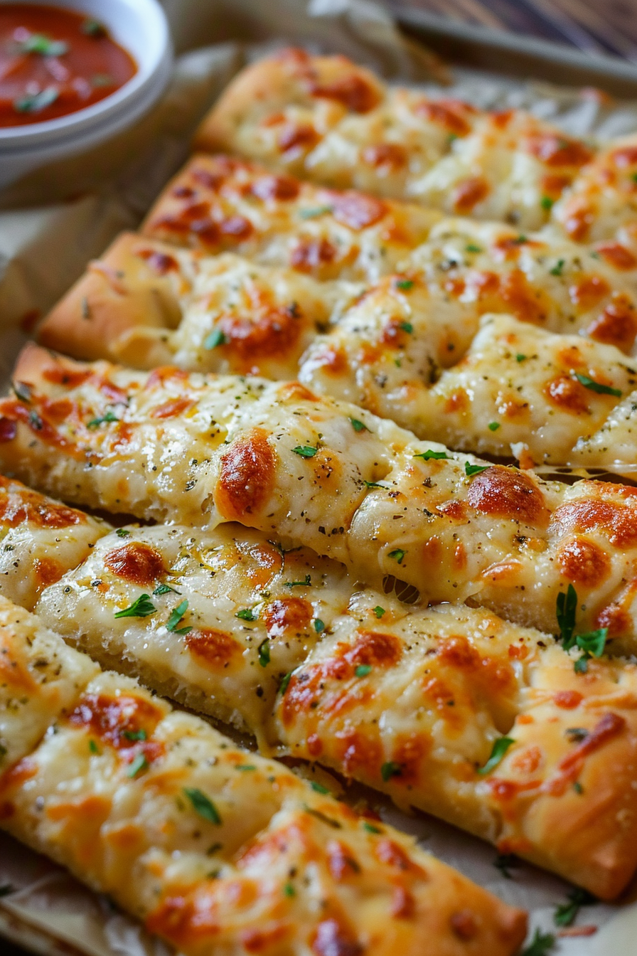 Homemade Cheesy Garlic Breadsticks