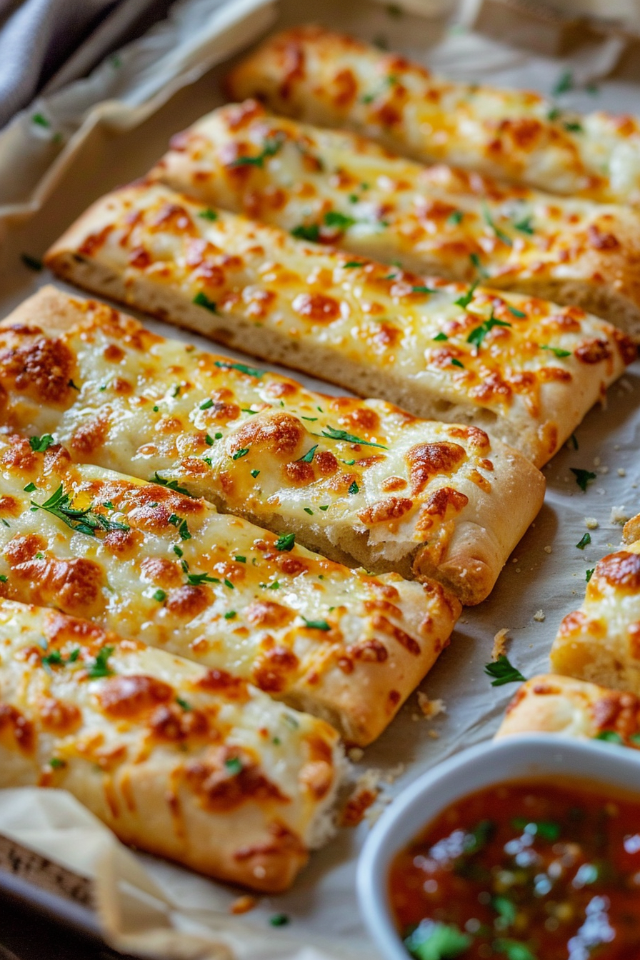 Homemade Cheesy Garlic Breadsticks