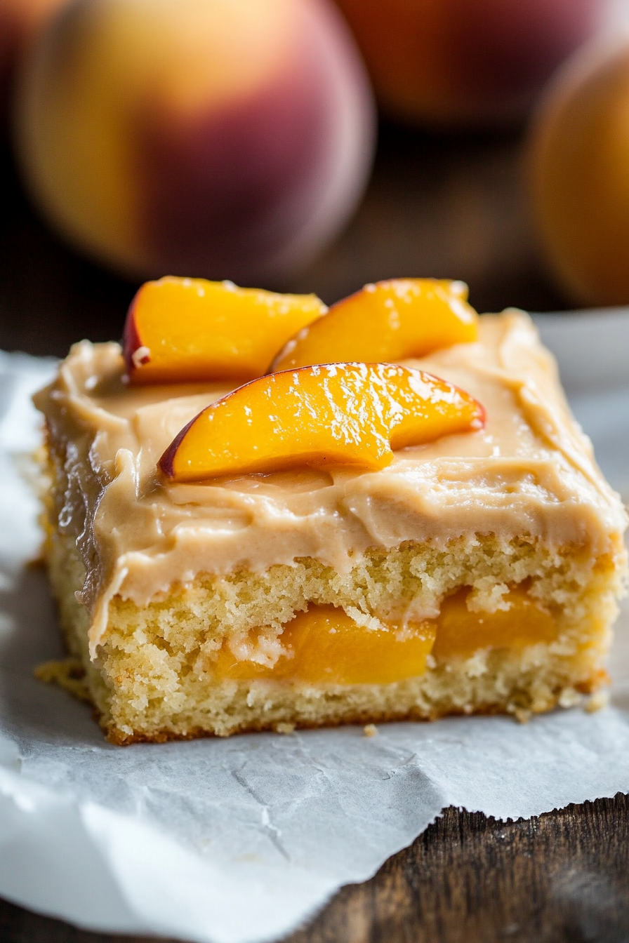 Peach Cake With Brown Sugar Frosting