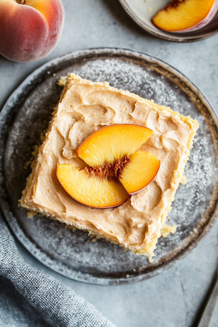 Peach Cake With Brown Sugar Frosting