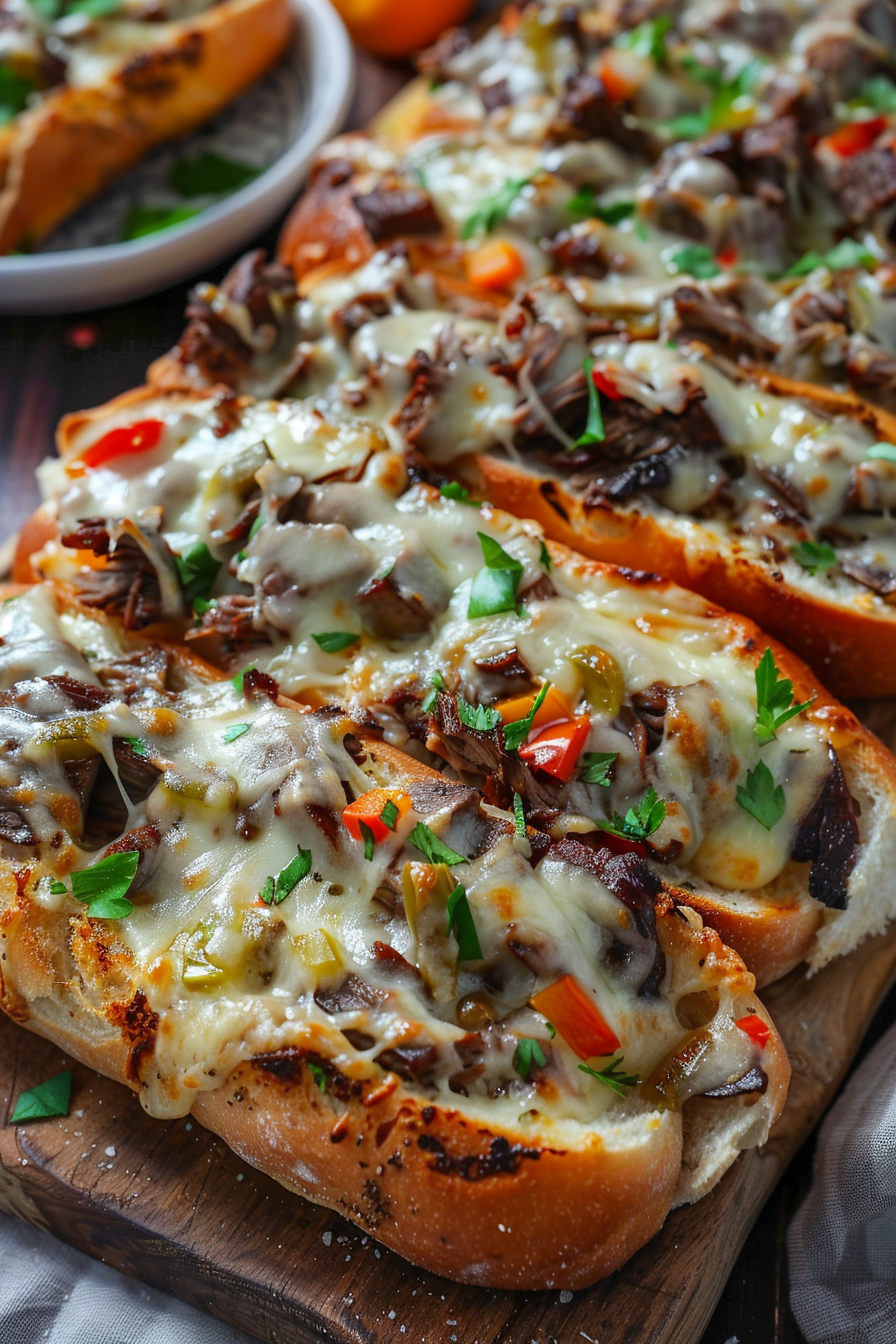 Philly Cheesesteak Cheesy Bread