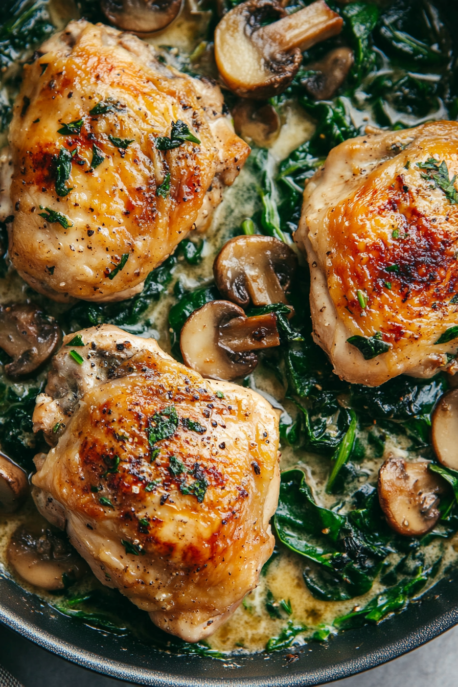 Chicken spinach and mushroom