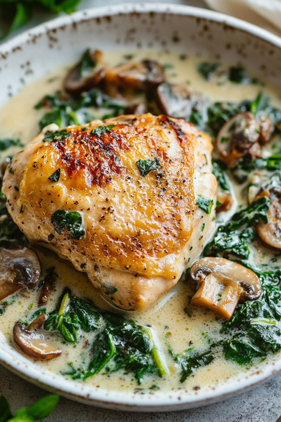 Chicken spinach and mushroom