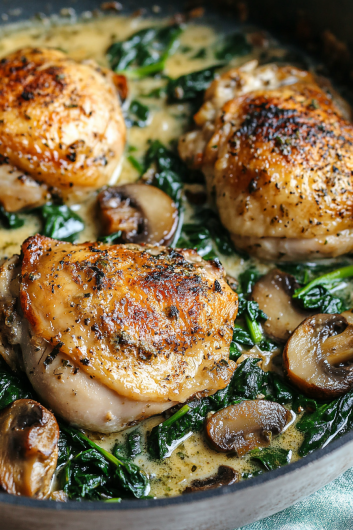 Chicken spinach and mushroom - That Oven Feelin