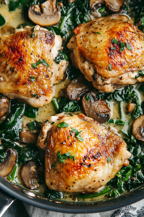 Chicken spinach and mushroom - That Oven Feelin