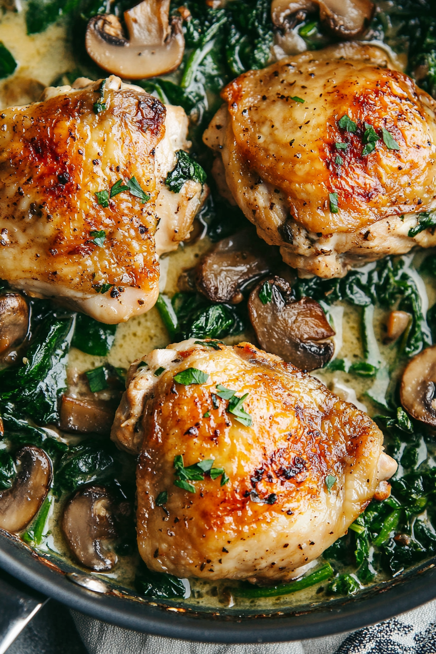 Chicken spinach and mushroom